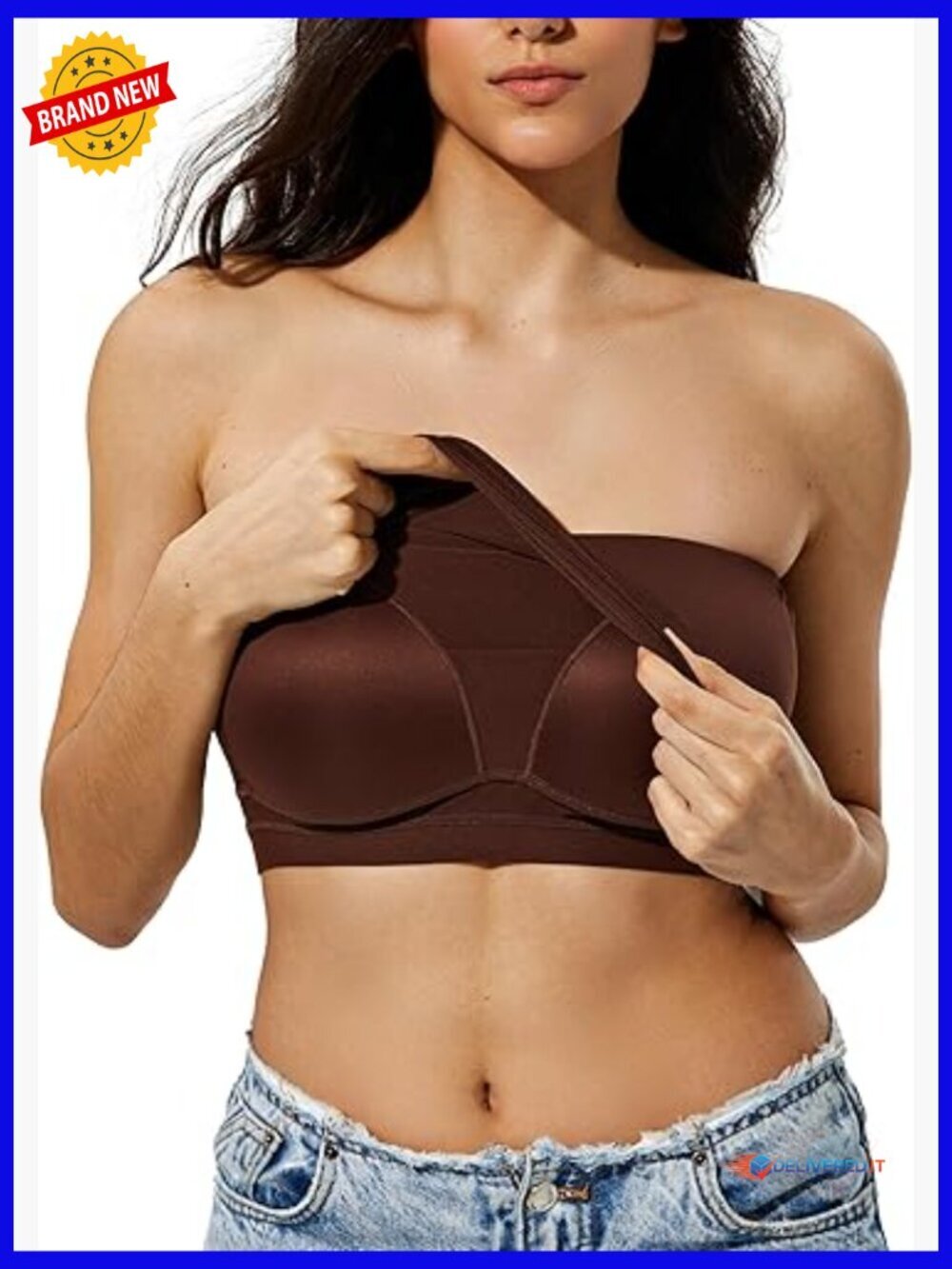 Tube Top with Built-in Shelf Bra Strapless Backless Crop Top